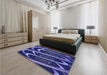 Patterned Medium Slate Blue Rug in a Bedroom, pat1704blu