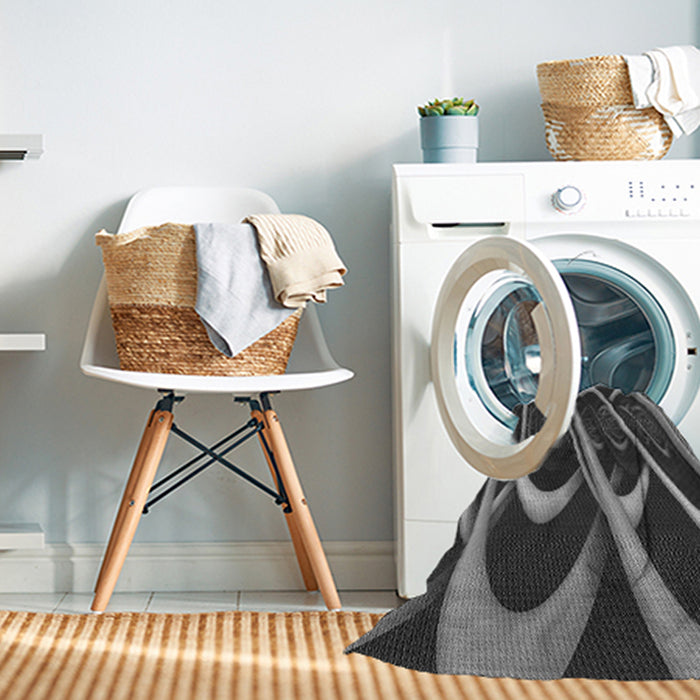 Machine Washable Transitional Charcoal Black Rug in a Washing Machine, wshpat1704gry