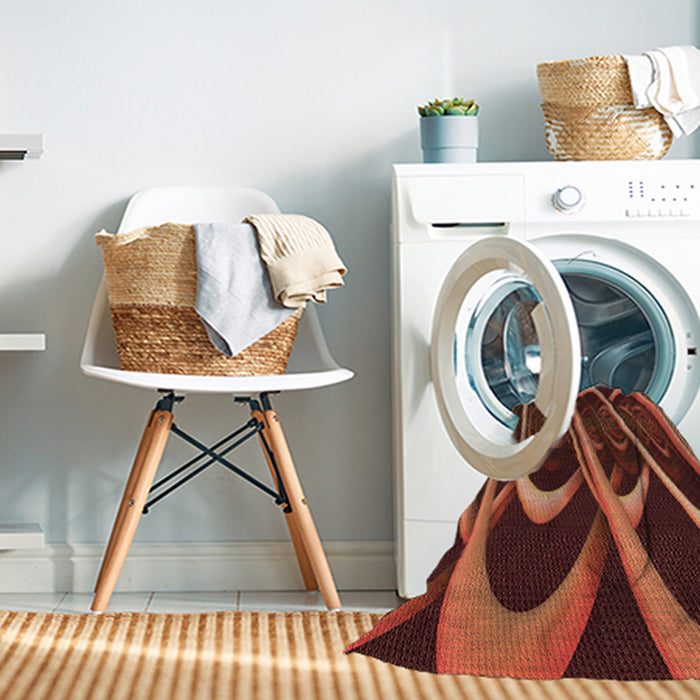 Machine Washable Transitional Orange Rug in a Washing Machine, wshpat1704org