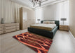 Patterned Orange Rug in a Bedroom, pat1704org