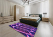 Patterned Indigo Purple Rug in a Bedroom, pat1704pur