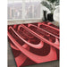 Patterned Red Rug in Family Room, pat1704rd