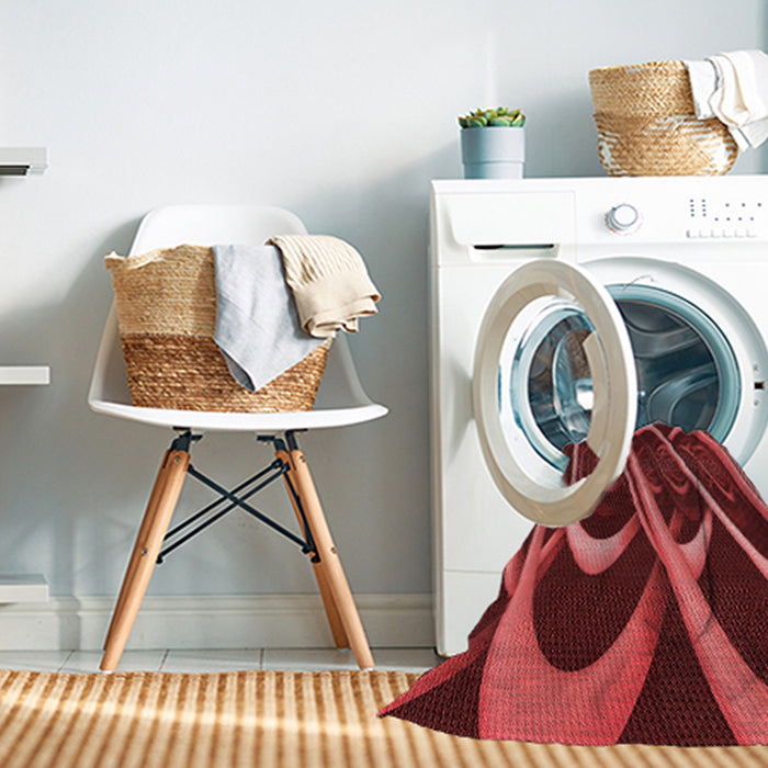 Machine Washable Transitional Red Rug in a Washing Machine, wshpat1704rd