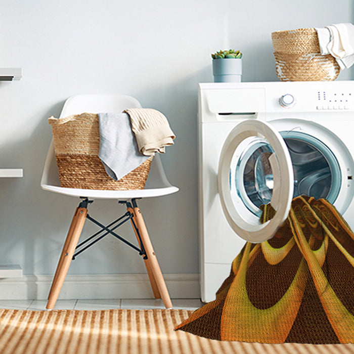 Machine Washable Transitional Sedona Brown Rug in a Washing Machine, wshpat1704yw