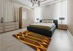 Patterned Sedona Brown Rug in a Bedroom, pat1704yw