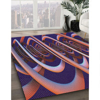 Patterned Dark Purple Novelty Rug, pat1704