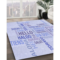 Patterned Lavender Blue Rug, pat1705blu