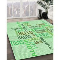 Patterned Light Green Rug, pat1705grn