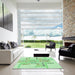 Square Patterned Light Green Rug in a Living Room, pat1705grn