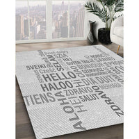 Patterned Platinum Gray Rug, pat1705gry