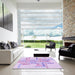 Square Patterned Purple Rug in a Living Room, pat1705pur