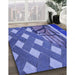 Patterned Sky Blue Rug in Family Room, pat1706blu