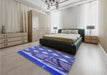 Patterned Sky Blue Rug in a Bedroom, pat1706blu