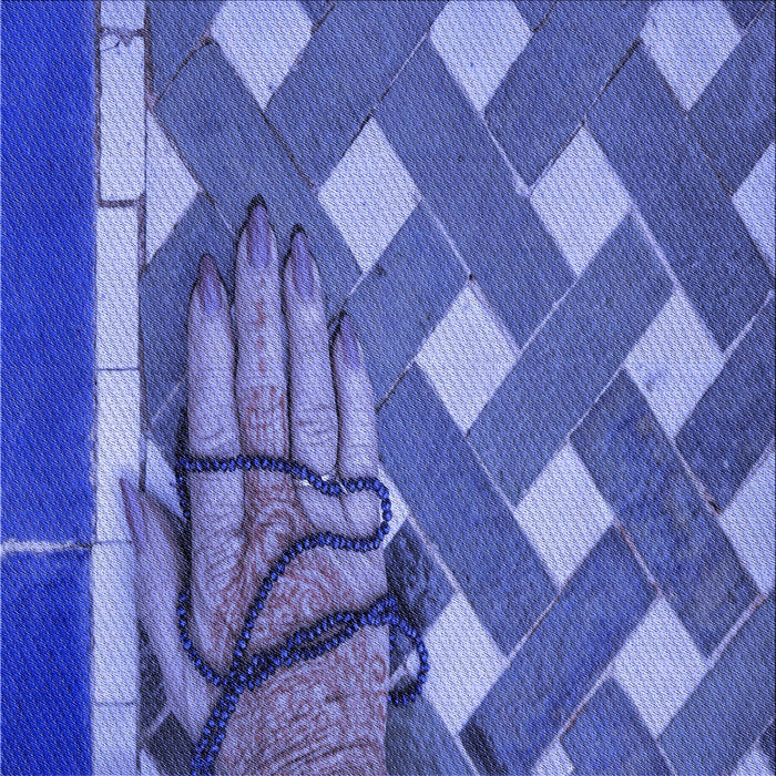 Round Machine Washable Transitional Sky Blue Rug, wshpat1706blu