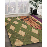 Patterned Caramel Brown Rug, pat1706brn