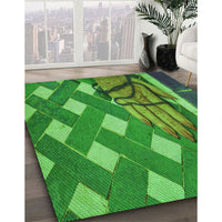 Patterned Forest Green Rug, pat1706grn