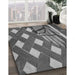 Patterned Gray Rug in Family Room, pat1706gry