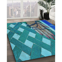 Patterned Blue Rug, pat1706lblu