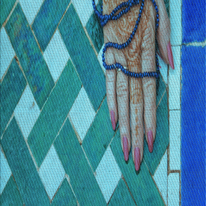 Machine Washable Transitional Blue Rug, wshpat1706lblu