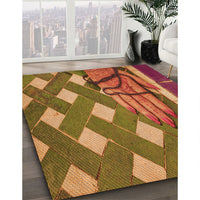 Patterned Cinnamon Brown Rug, pat1706org