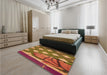 Patterned Cinnamon Brown Rug in a Bedroom, pat1706org