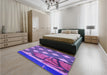 Patterned Purple Mimosa Purple Rug in a Bedroom, pat1706pur