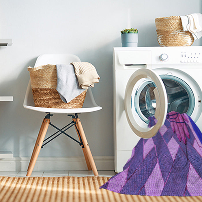 Machine Washable Transitional Purple Mimosa Purple Rug in a Washing Machine, wshpat1706pur