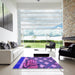 Square Patterned Purple Mimosa Purple Rug in a Living Room, pat1706pur