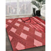 Machine Washable Transitional Red Rug in a Family Room, wshpat1706rd