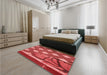 Patterned Red Rug in a Bedroom, pat1706rd