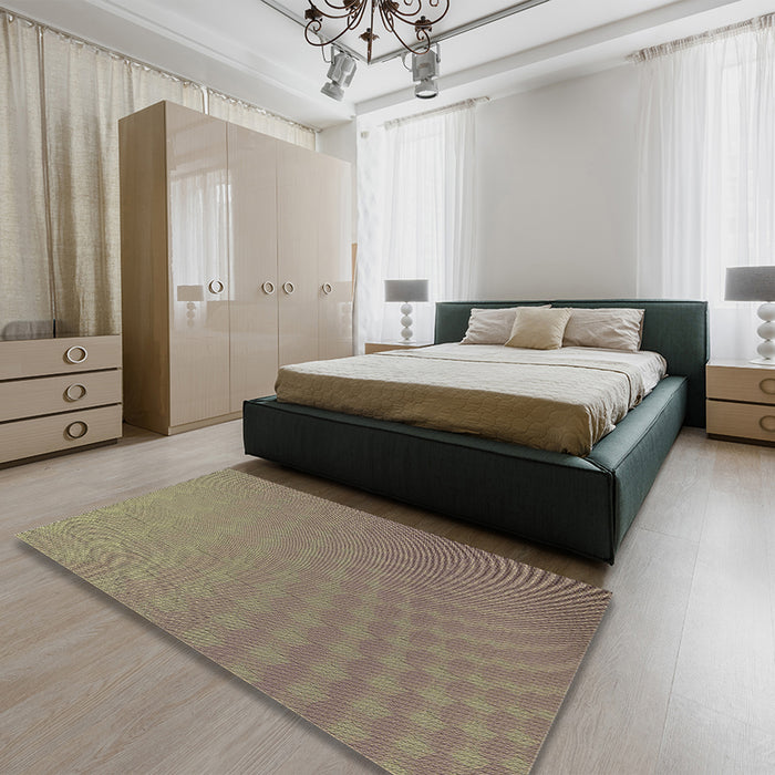 Patterned Brown Rug in a Bedroom, pat1707brn