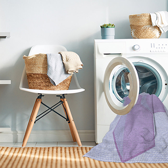 Machine Washable Transitional Purple Mimosa Purple Rug in a Washing Machine, wshpat1708blu