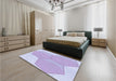 Patterned Purple Mimosa Purple Rug in a Bedroom, pat1708blu