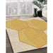 Patterned Yellow Rug in Family Room, pat1708brn