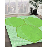 Patterned Emerald Green Rug, pat1708grn