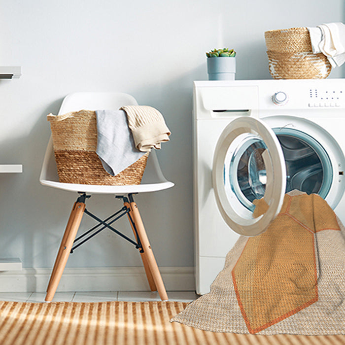 Machine Washable Transitional Orange Rug in a Washing Machine, wshpat1708org