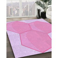 Patterned Blossom Pink Rug, pat1708pur