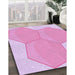 Machine Washable Transitional Blossom Pink Rug in a Family Room, wshpat1708pur