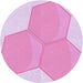 Square Patterned Blossom Pink Rug, pat1708pur