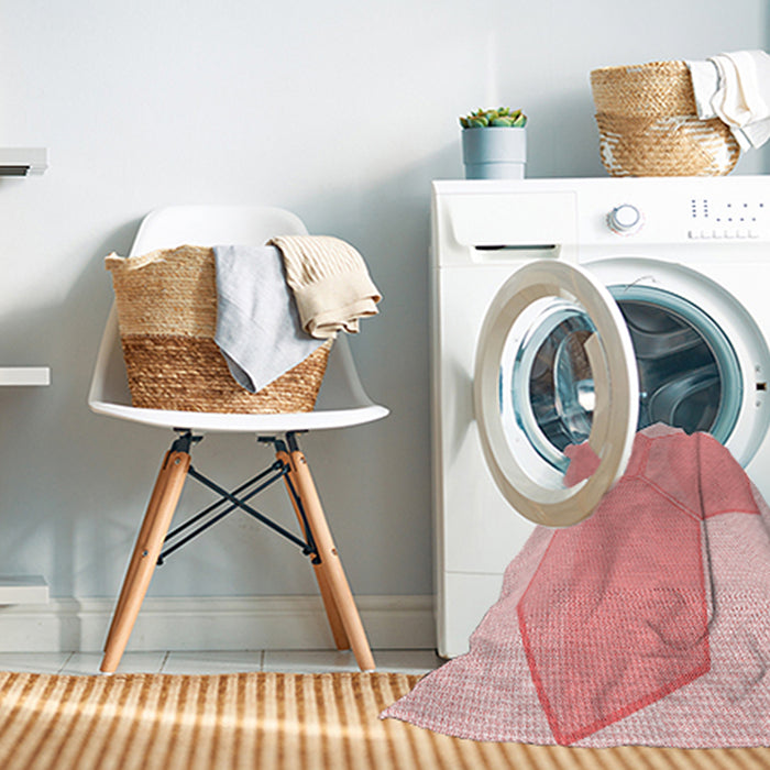 Machine Washable Transitional Red Rug in a Washing Machine, wshpat1708rd