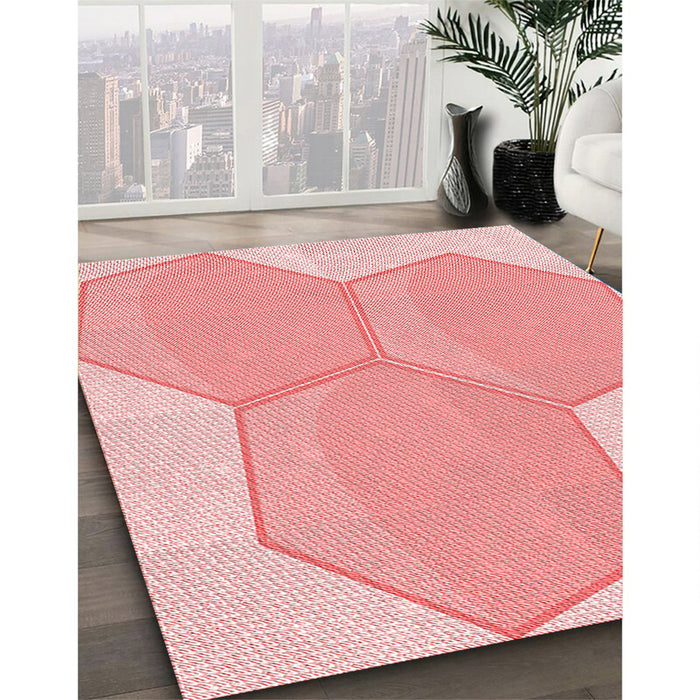 Machine Washable Transitional Red Rug in a Family Room, wshpat1708rd