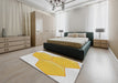 Patterned Khaki Gold Novelty Rug in a Bedroom, pat1708