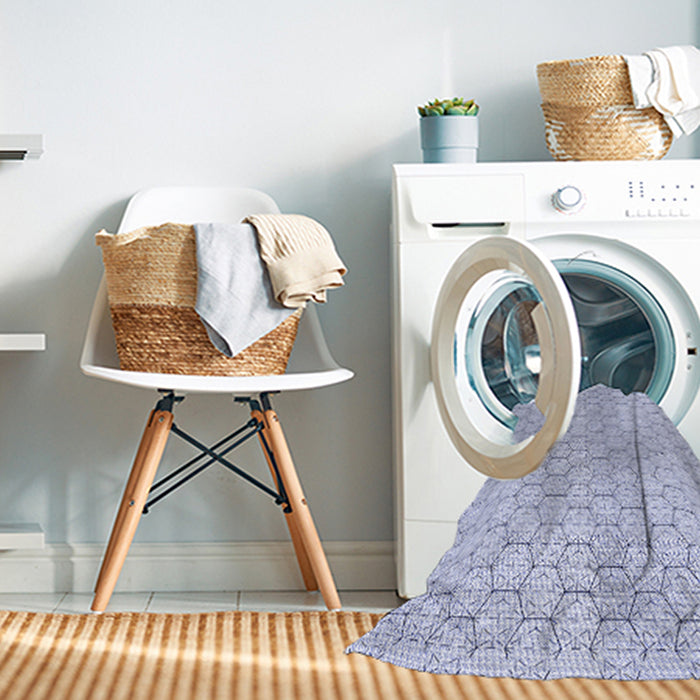Machine Washable Transitional Lavender Blue Rug in a Washing Machine, wshpat1709blu