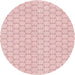 Square Machine Washable Transitional Pink Rug in a Living Room, wshpat1709rd