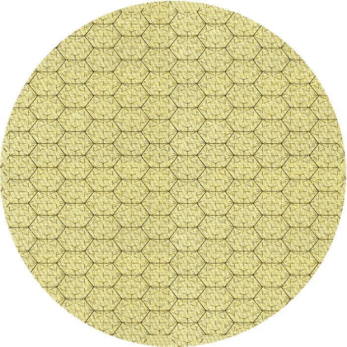 Square Machine Washable Transitional Sun Yellow Rug in a Living Room, wshpat1709yw