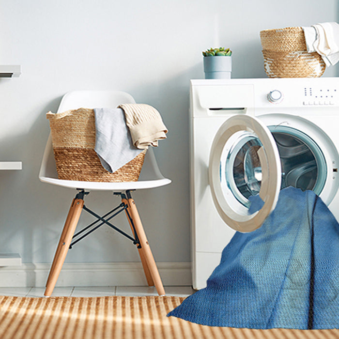 Machine Washable Transitional Blue Rug in a Washing Machine, wshpat170