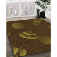 Patterned Dark Bronze Brown Rug, pat171org