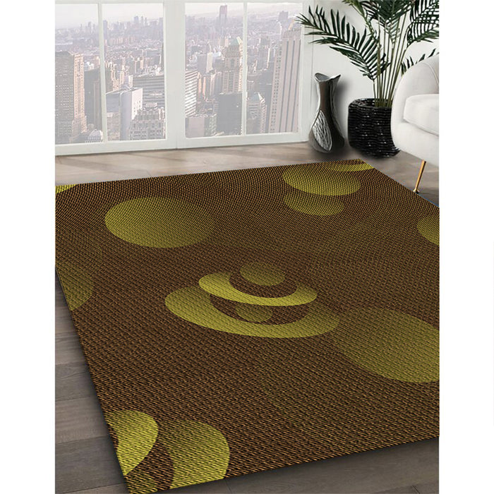 Machine Washable Transitional Dark Bronze Brown Rug in a Family Room, wshpat171org