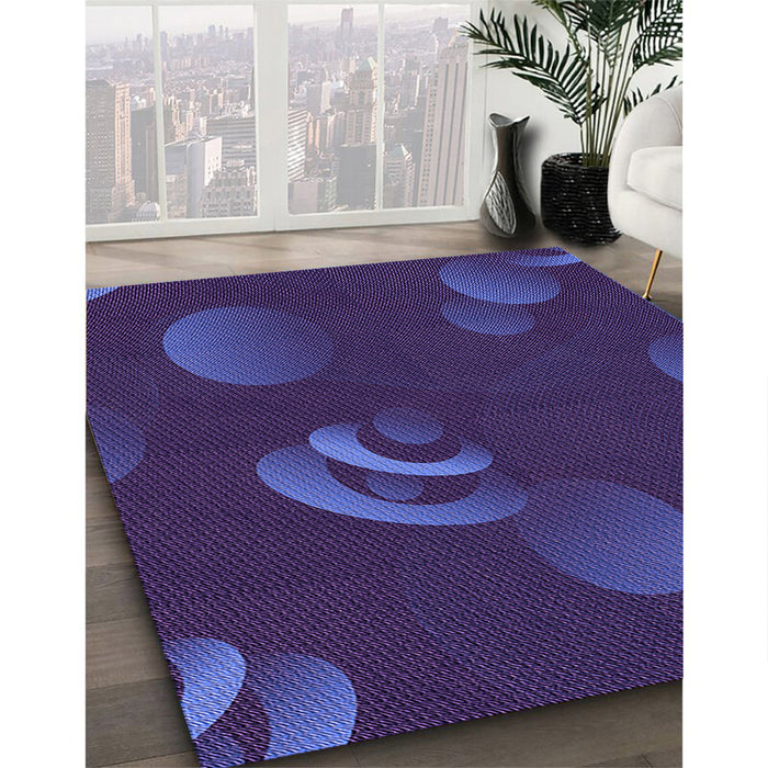 Machine Washable Transitional Amethyst Purple Rug in a Family Room, wshpat171pur