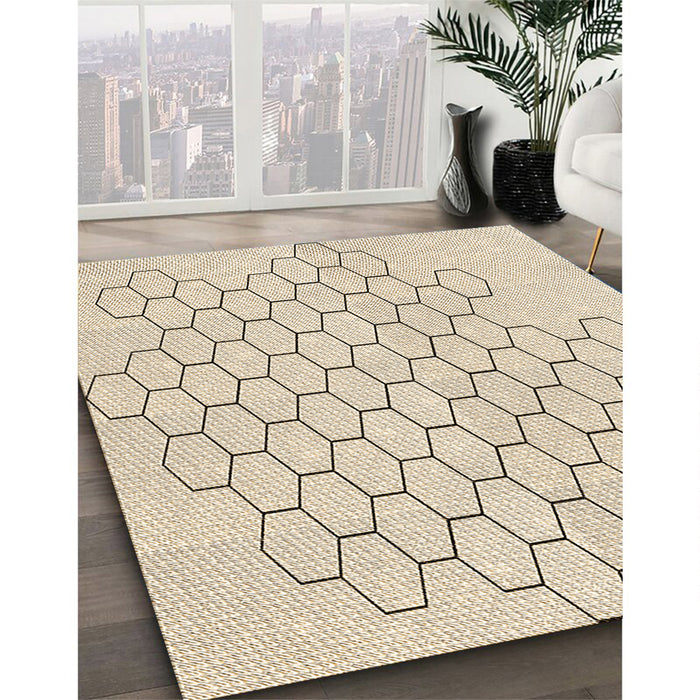 Machine Washable Transitional Moccasin Beige Rug in a Family Room, wshpat1710brn
